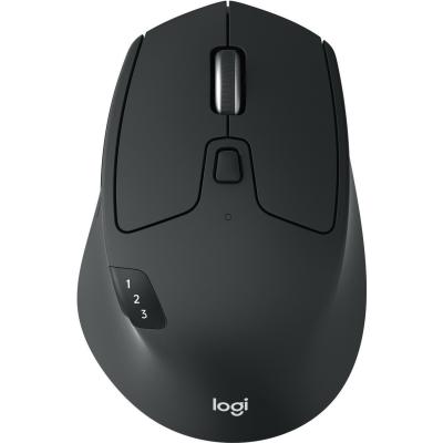 Logitech M720 Triathlon Multi-Device Wireless Mouse, Bluetooth, USB Unifying Receiver, 1000 DPI, 8 Buttons, 2-Year Battery, Compatible with Laptop, PC, Mac, iPadOS - Black - 910-004790