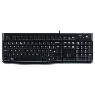 Logitech K120 Wired Keyboard for Windows, USB Plug-and-Play, Full-Size, Spill-Resistant, Curved Space Bar, Compatible with PC, Laptop (French Layout) - 920-002851