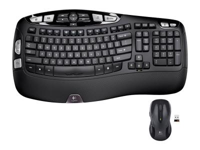 Logitech MK550 Wireless Wave Keyboard and Mouse Combo, Ergonomic Wave Design, Black - 920-002555