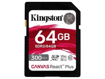 Kingston Canvas React Plus SDR2 64 GB Class 10/UHS-II (U3) V90 SDXC