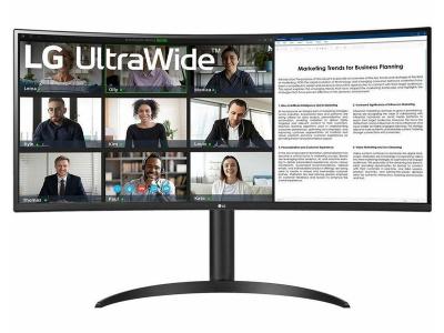 LG Ultrawide 34WR55QC-B 34&quot; Class UW-QHD Curved Screen LCD Monitor - 21:9