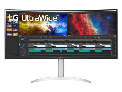 LG Ultrawide 38WP85C-W 38&quot; Class UW-QHD&#x2B; Curved Screen LCD Monitor - 21:9 - Silver, White