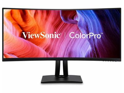 ViewSonic ColorPro VP3456a - 34&quot; 21:9 Curved UWQHD Monitor with 75Hz, FreeSync, 100W USB C, RJ45, sRGB - 400 cd/m&amp;#178;