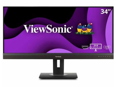 ViewSonic Ergonomic VG3456A - 34&quot; 21:9 Ultrawide 1440p IPS Monitor with Built-In Docking, 100W USB-C, RJ45 - 300 cd/m&amp;#178;