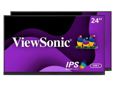 ViewSonic VG2455_56A_H2 24 Inch Dual Pack Head-Only 1080p IPS Monitors with USB C 3.2 with 90W Power Delivery, Docking Built-In, HDMI, VGA for Home and Office