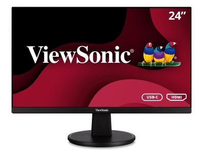 ViewSonic VA2447-MHU 24 Inch Full HD 1080p USB C Monitor with Ultra-Thin Bezel, AMD FreeSync, 100Hz, Eye Care, 15W Charging, HDMI, and VGA Inputs for Home and Office